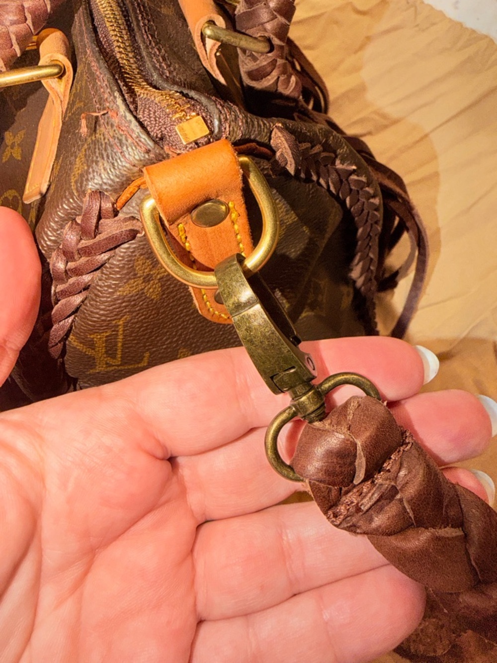 AUTHENTIC Vintage Boho  Louis Vuitton Monogram Speedy 25 Fringe Braided Bag - Picture 4 of 6